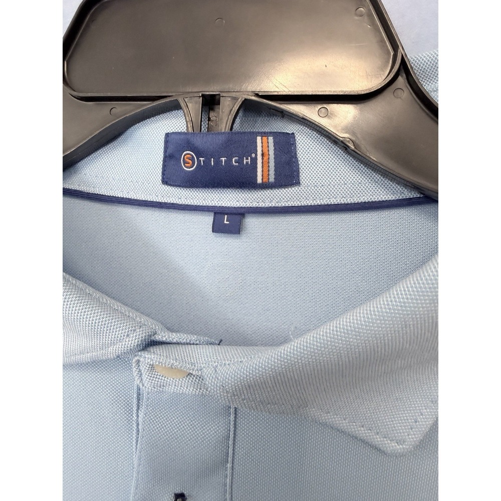 Stitch golf Men's Polo Shirt Size XL, blue White Colorblock great condition - Picture 5 of 5